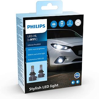 LED лампа для авто Ultinon Pro 3022 H11 20W 6000K (комплект) PHILIPS