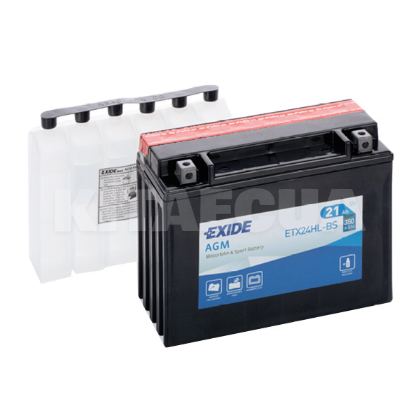Мото аккумулятор 21Ач 350А "+" справа EXIDE (ETX24HL-BS)