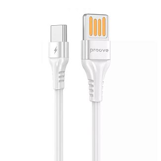 Кабель USB Type-C 2.4A 1м Double Way Silicone белый PROOVE