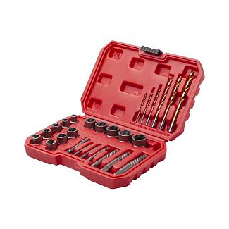 Набор экстракторов и сверл для поврежденных болтов и гаек 26 предметов Intertool