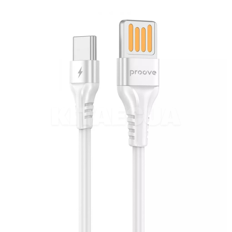 Кабель USB Type-C 2.4A 1м Double Way Silicone белый PROOVE (505080003)
