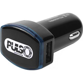 Зарядное устройство 12В / 24В 2 USB выхода 2.4 А черное PULSO