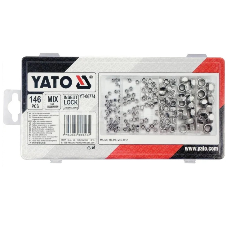 Набір самостопорних гайок 146 шт YATO (YT-06774) - 2