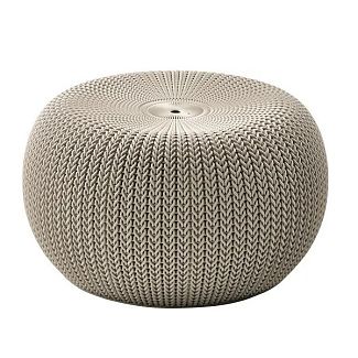 Пуф садовый пластиковый KNIT SEAT (COZIES) бежевый до 110 кг Keter