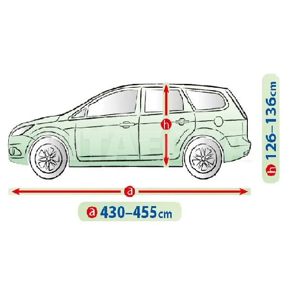 Тент на авто Membrane Garage L2 455х148х136 см хетчбек/універсал Kegel-Blazusiak (5-4728-248-3050) - 2