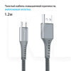 Кабель USB - microUSB 3A 1.2м серый Grand-X (FM-12G)
