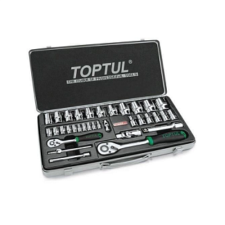 Набор головок и комплектующих 1/4"х1/2" 34 предмета TOPTUL