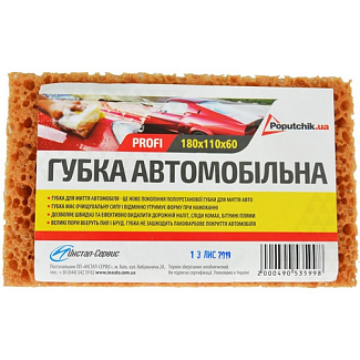 Мочалка автомобильная 18 х 11 х 6 см Profi POPUTCHIK