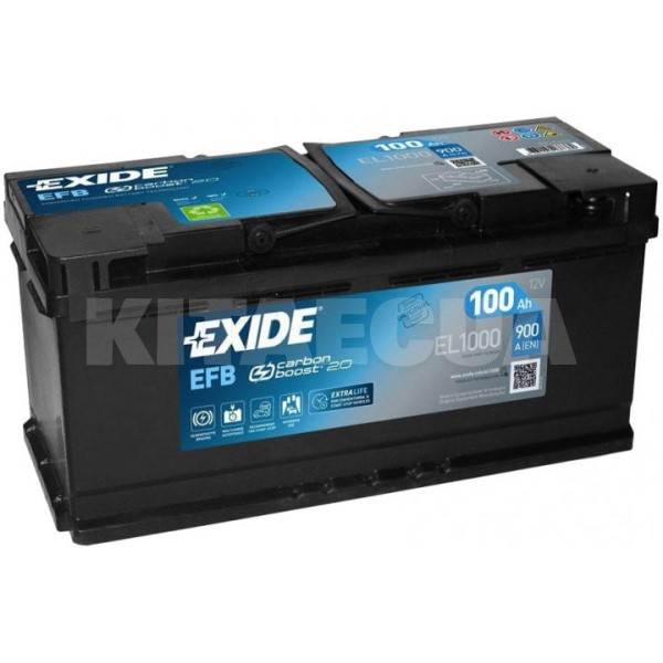 Аккумулятор автомобильный 100Ач 900А "+" справа EXIDE (EL1000)