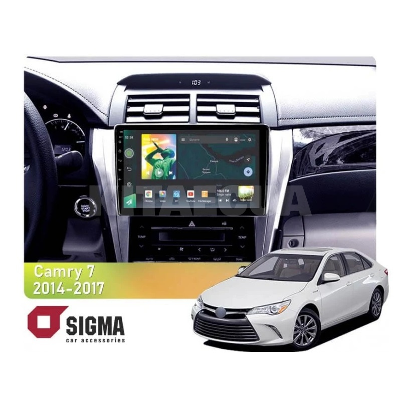 Штатна магнітола X10232 2+32 Gb 10" Toyota Camry 7 XV 50 2014-2017 (B) SIGMA4car (34201)