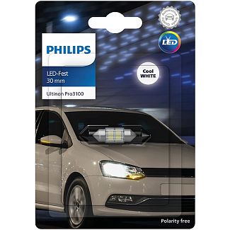 LED лампа для авто Ultinon Pro3100 SV8.5 0.8W 6000K 30мм PHILIPS