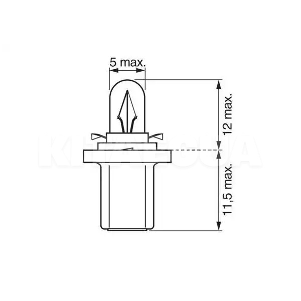 Лампа розжарювання B8.5d 1.2Вт 12V Bosch (1987302219) - 2