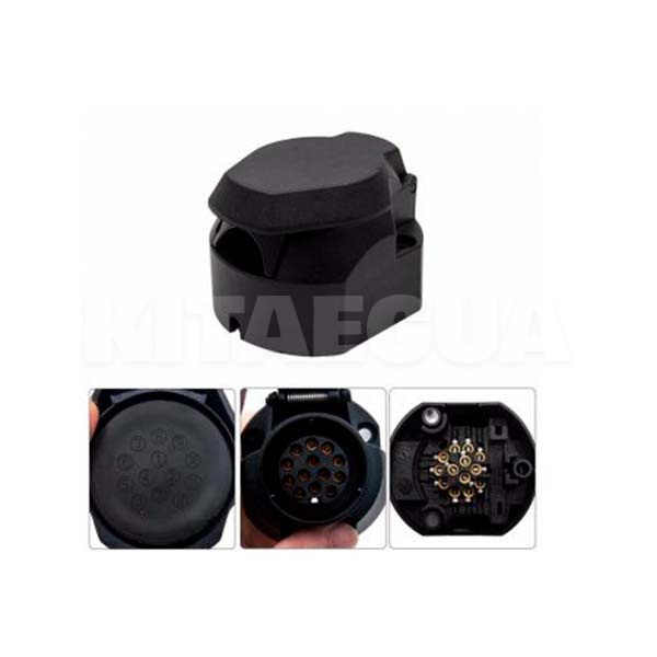 Перехідник причепа (пластик) М 3008 13P socket box PVC (1801780-Aftermarket)