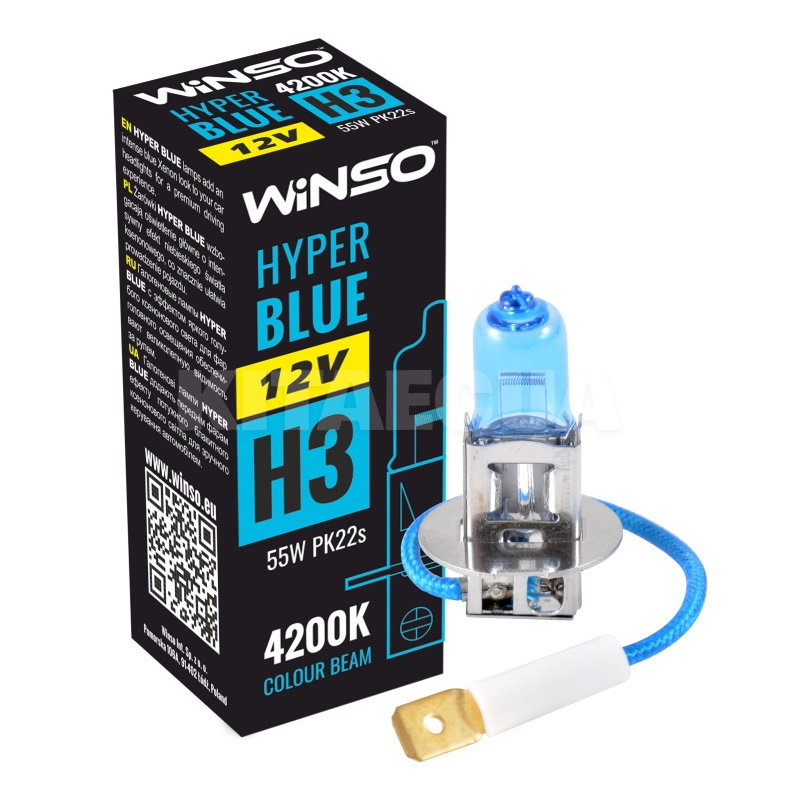 Галогенная лампа Н3 55W 12V HYPER BLUE Winso (712340)