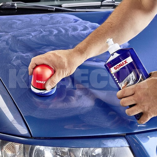Кольоровий поліроль c воском синій 500мл Polish&Wax Color NanoPro Sonax (296200) - 3