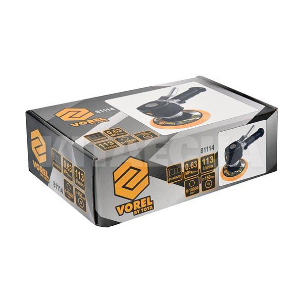 Пневматическая шлифмашина эксцентриковая 150 мм 0-10000 об/мин VOREL (81114) - 3