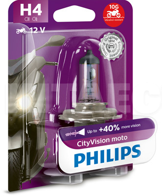 Галогеновая лампа H4 12V 60/55W CityVision +40% PHILIPS (PS 12342 CTV BW) - 6