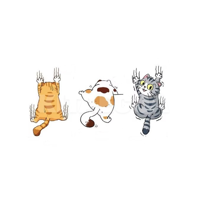 Наклейки "Щасливий кіт" для автомобіля (3шт.) (Sticker-Happy-Cat)
