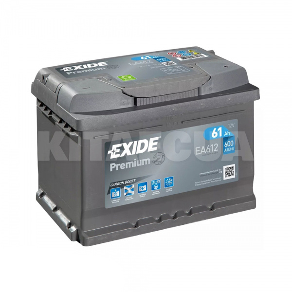 Аккумулятор автомобильный 61Ач 600А "+" справа EXIDE (EA612)