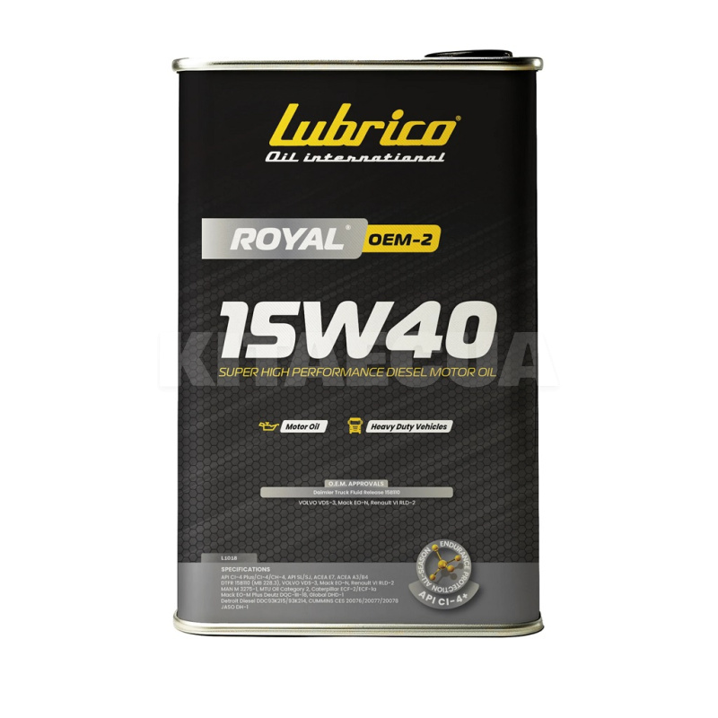 Масло моторне мінеральне 16л 15W-40 ROYAL OEM-2 LUBRICO (L-1018-30100160)