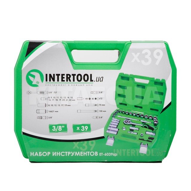 Набір інструментів 3/8" 39 предмети Intertool (ET-6039SP) - 2