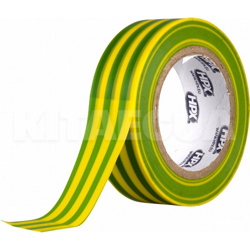 Ізолента жовто-зелена 10 м х 19 мм HPX (HPX IE1910)
