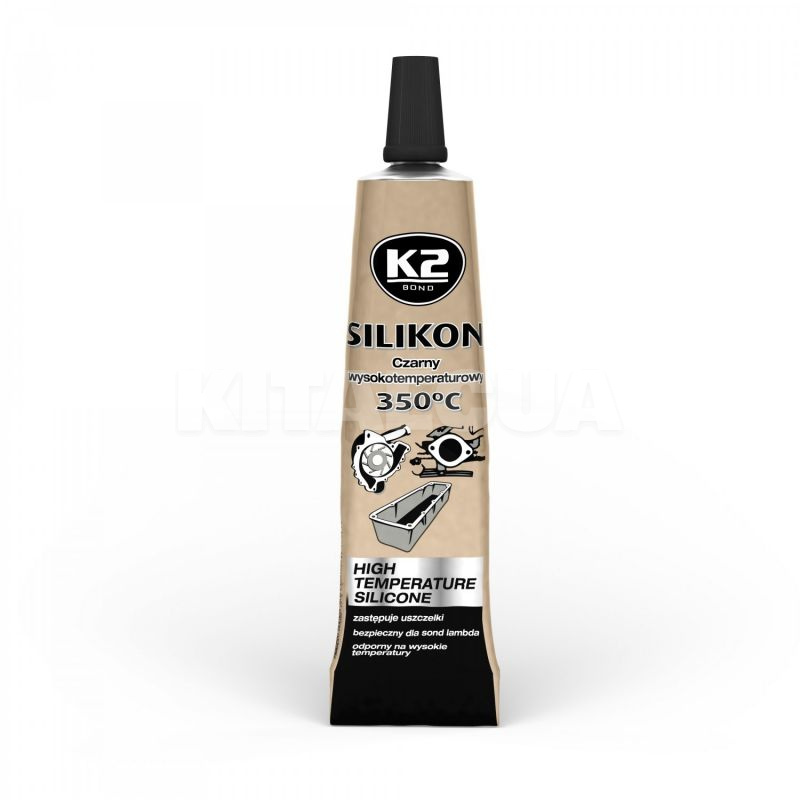 Герметик автомобильный универсальный 21г BLACK SILICON +350С черный K2 (B205N)
