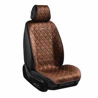 Накидка на передние сиденья коричневая с подголовником 2 шт. Nitro CARLIFE