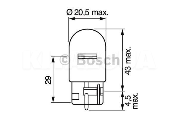 Лампа розжарювання 12V 21W W3x16d Pure light Bosch (BO 1987302251) - 3