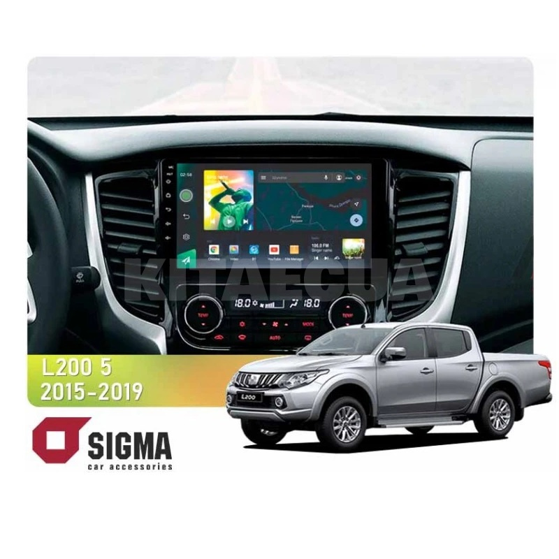 Штатная магнитола X9232 2+32 Gb 9" Mitsubishi L200 5 2015-2019 Ручное управление кондиционером SIGMA4car (33660)