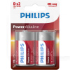 Батарейка цилиндрическая щелочная 1,5 В D (2 шт.) Power Alkaline PHILIPS (PS LR20P2B/10)