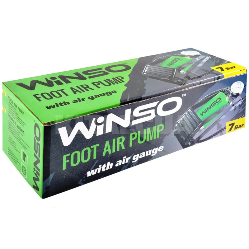 Насос ножной однопоршневой 7 Атм 80 х 130 мм с манометром Winso (120220) - 2