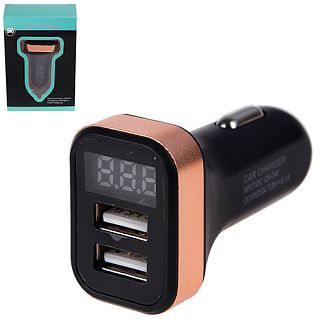 Автомобільний зарядний пристрій 5 в 2.1 а з вольтметром VITOL