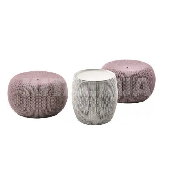 Пуф садовый пластиковый KNIT SEAT (COZIES) лиловый до 110 кг Keter (7290106932081) - 2