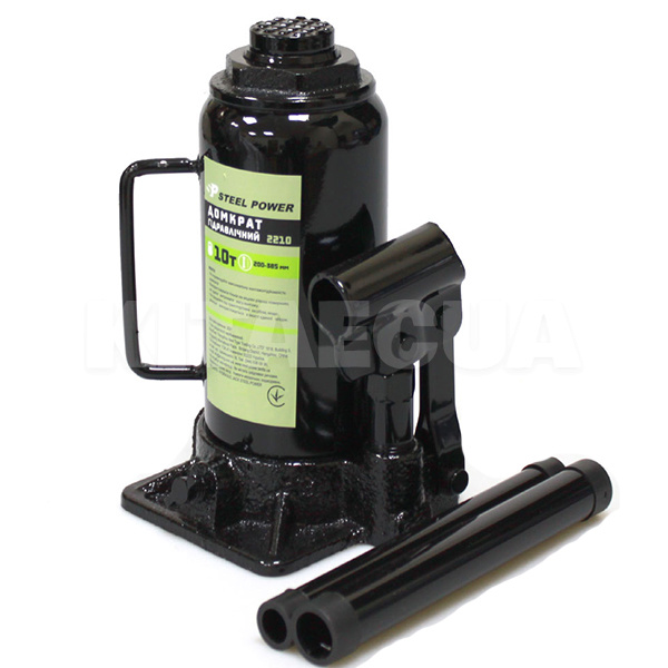 Домкрат гидравлический бутылочный до 10т (200мм-385мм) STEEL POWER (SPR 2210)