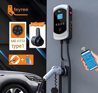 Зарядка для электромобиля Type 1 12 кВт 50А 1-фаза Wi-Fi Gemini FEYREE
