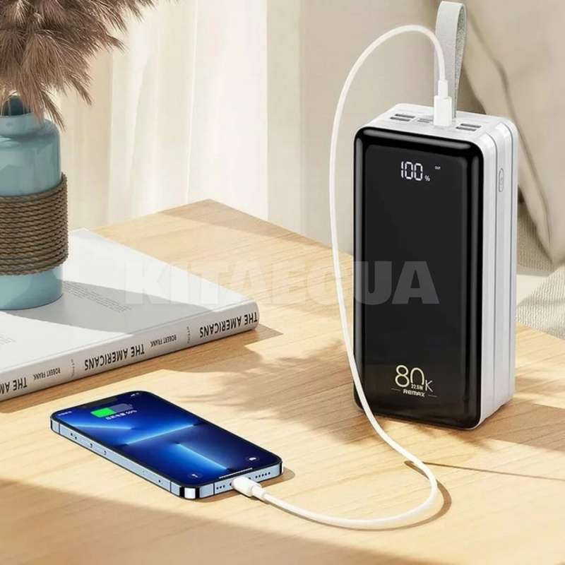 Повербанк Chinen Series 80000 mAh 22.5W белый Remax (RPP-291 White) - 7