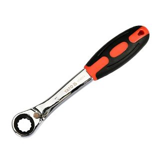 Ключ накидной с трещеткой 12 мм с эргономичной прорезиненной ручкой YATO