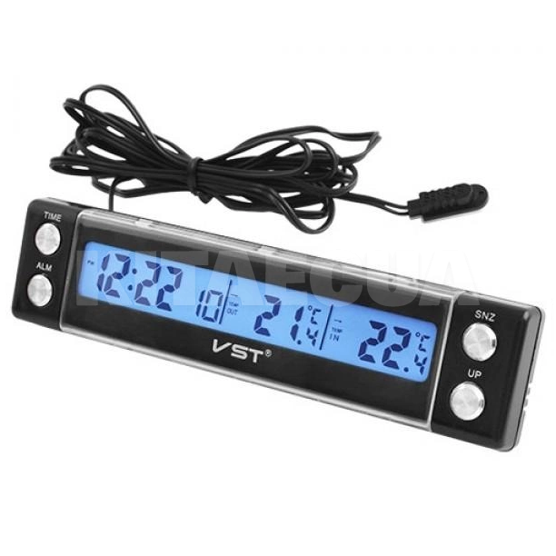 Автомобильные часы с внутренним и наружным термометром VST (24000030)