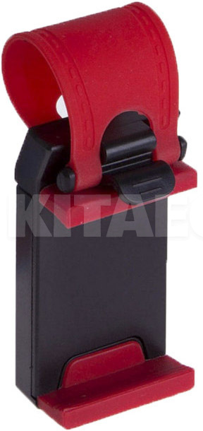 Автомобільний тримач на ремені з затискачем 55-75 мм червоний PULSO (UNI UH-2045BK/RD)