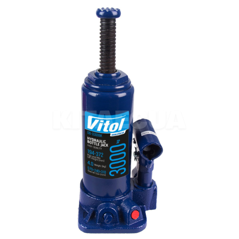 Домкрат гідравлічний телескопічний до 3т (194мм-372мм) VITOL (ДБ-03006-VITOL) - 2