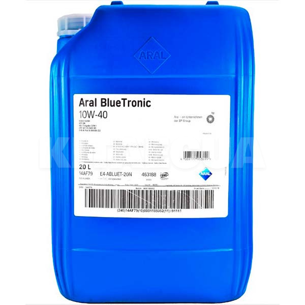 Масло моторное полусинтетическое 20л 10W-40 BlueTronic Aral (14AF79-ARAL)