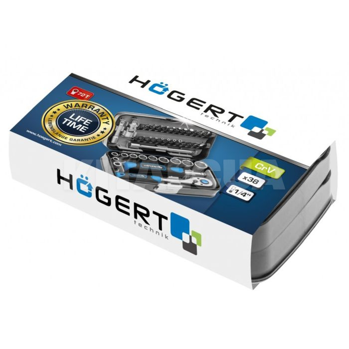 Набор инструментов 1/4 " 38 предметов HOGERT (HT1R462) - 2