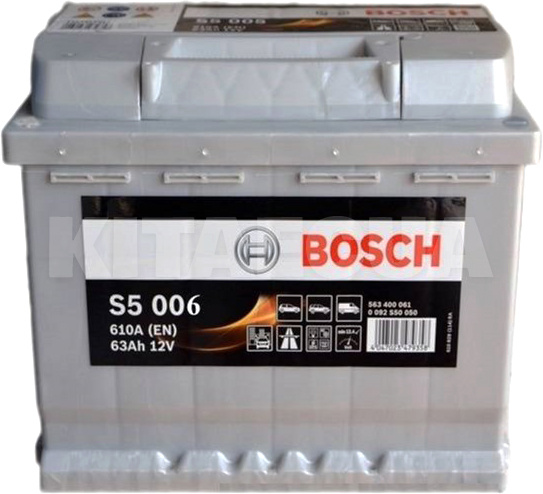 Акумулятор автомобільний 63Ач 610А "+" зліва Bosch (0092S50060)
