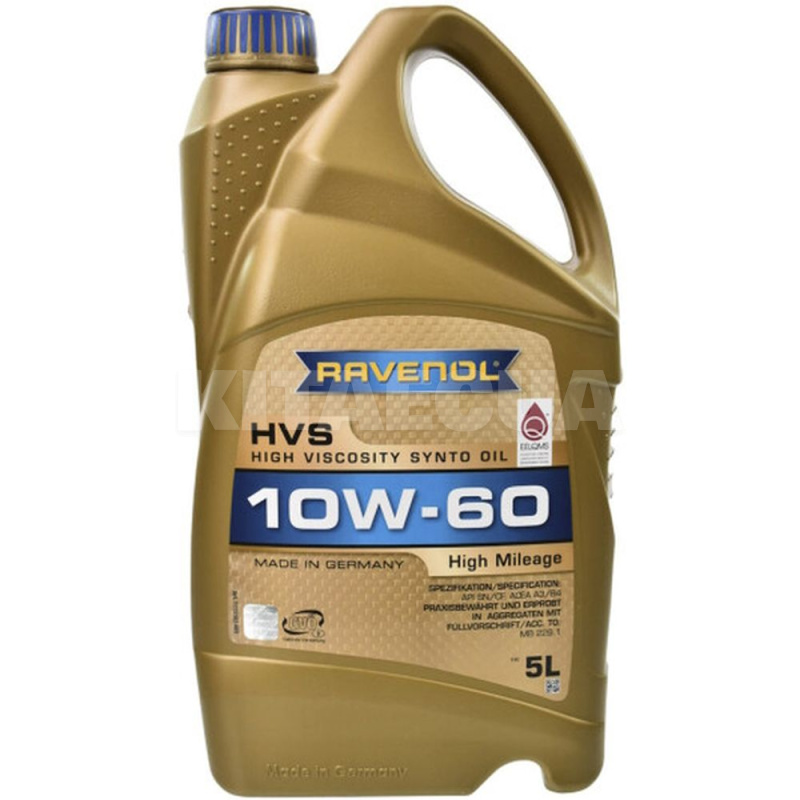 Масло моторное синтетическое 5л 10w-60 hvs RAVENOL (RAV HVS SAE 10W60 5L)