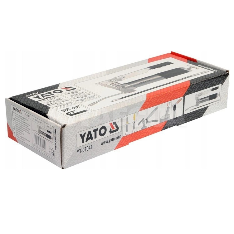 Шприц для змащення 0.5л з жорстким та гнучким наконечниками YATO (YT-07041) - 3