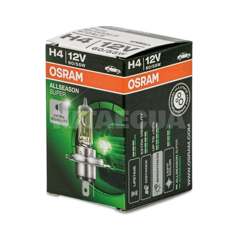 Галогенная лампа H4 55W 12V All Season Super Osram (64193ALS-FS) - 2