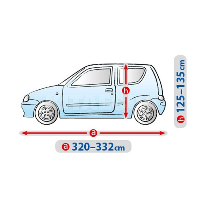 Тент на авто Basic Garage S2 332x146x135 см хетчбек Kegel-Blazusiak (5-3952-241-3021) - 3