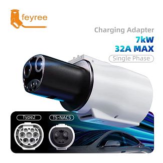 Перехідник Feyree Type 2 - Type Tesla (із замком) 7.4 кВт 32А 1-фаза FEYREE