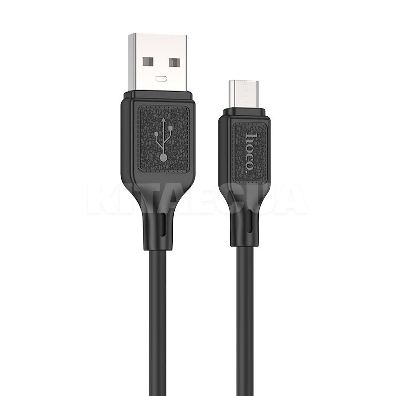 Кабель USB microUSB 2.4A X90 1м чорний HOCO (6931474788429)